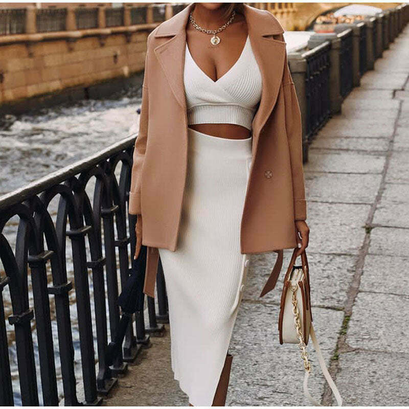 Claire Knitted Crop Top & Skirt Set - Y2K Fashion Coquette Aesthetic Outfit for Women