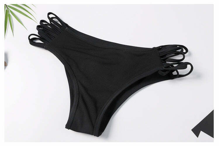 Coconut Palm Reversible Bikini Set - Y2K Fashion Swimwear with Button Detail