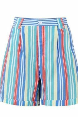 Colorful Rainbow Striped Loose Shorts for Y2K Fashion Enthusiasts