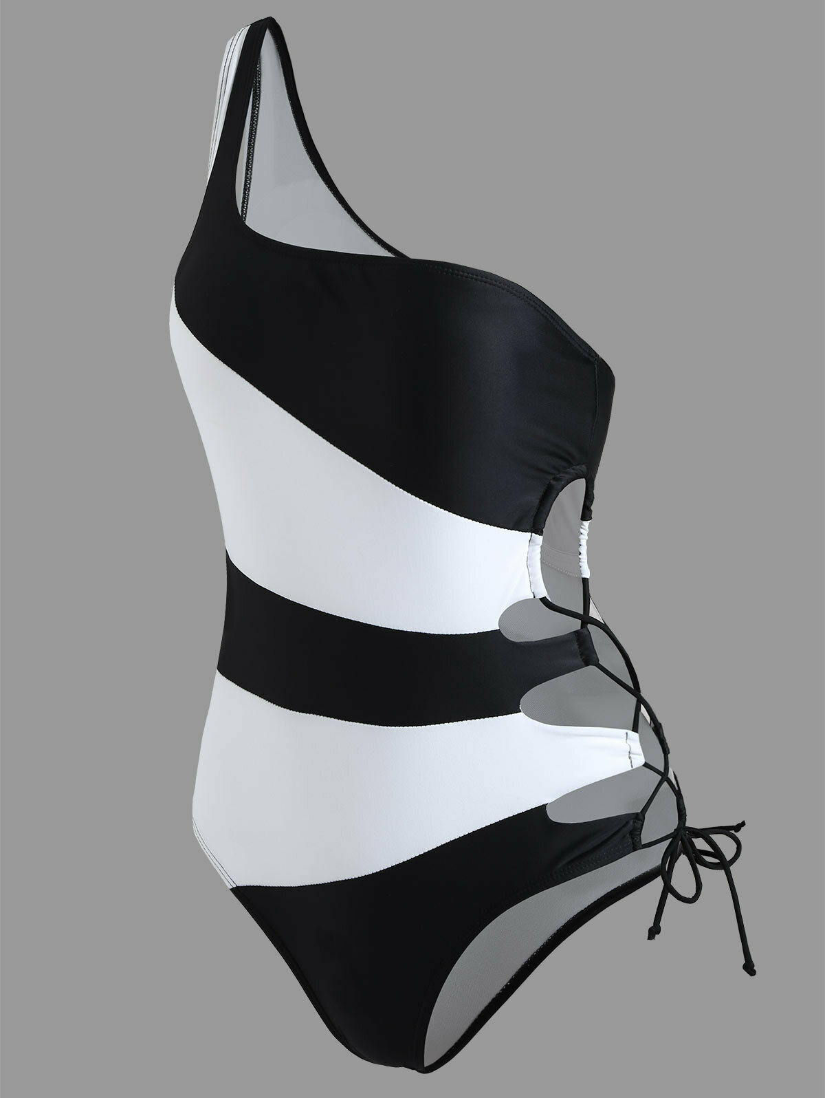Colorful Striped Swimsuit with High Cut Twist - Y2K Fashion Beachwear for Women