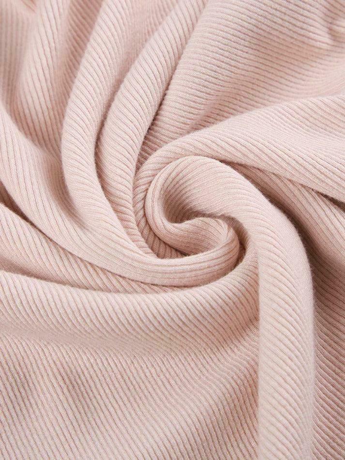 Contrast Lace Trim Slim Long Sleeve Knit - Y2K Fashion Aesthetic for Women
