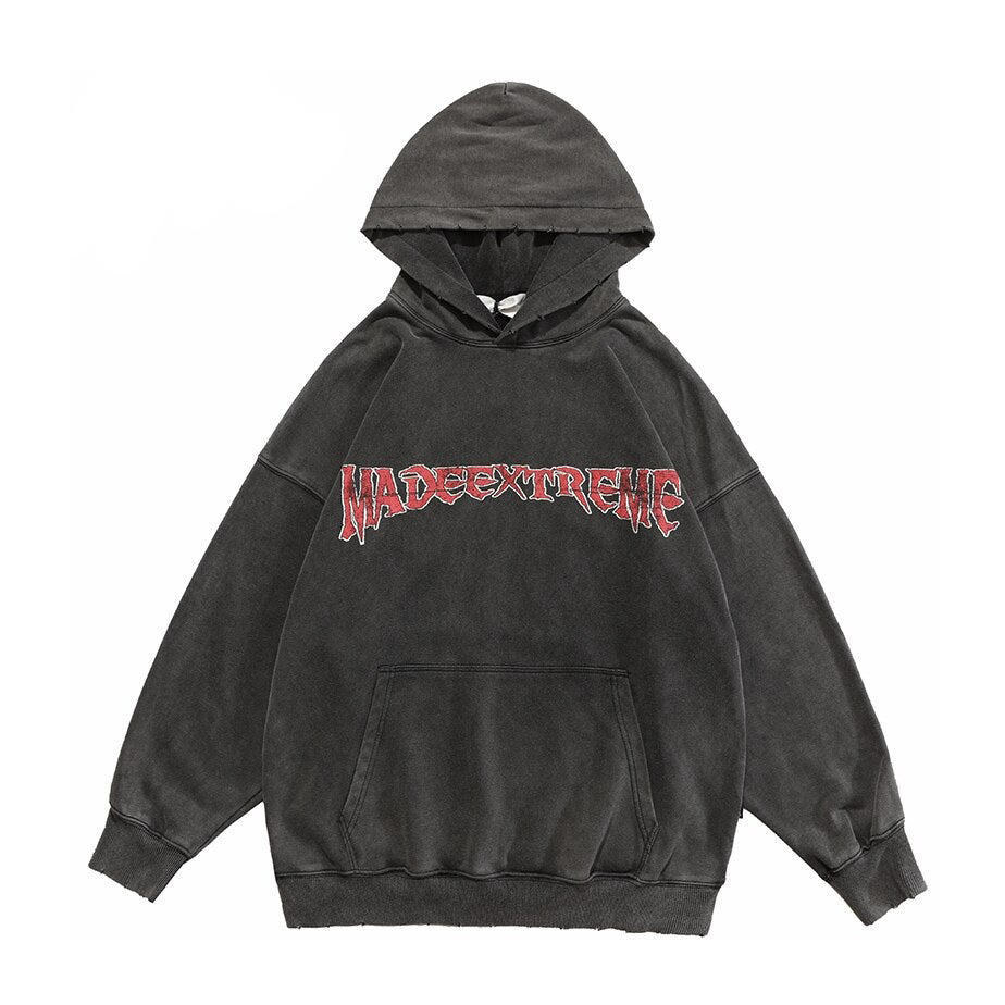 Coquette Aesthetic 'Redemption' Y2K Washed Hoodie for Women - Grunge Style Cargo Skirt Outfit