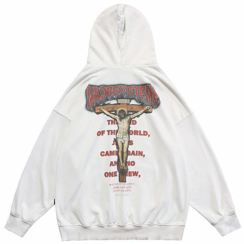 Coquette Aesthetic 'Redemption' Y2K Washed Hoodie for Women - Grunge Style Cargo Skirt Outfit