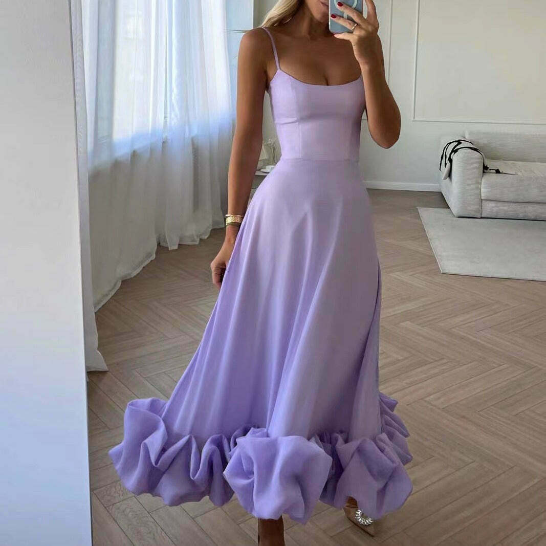 Coquette Aesthetic 3D Flower Midi Dress - Y2K Fashion Women's Clothing