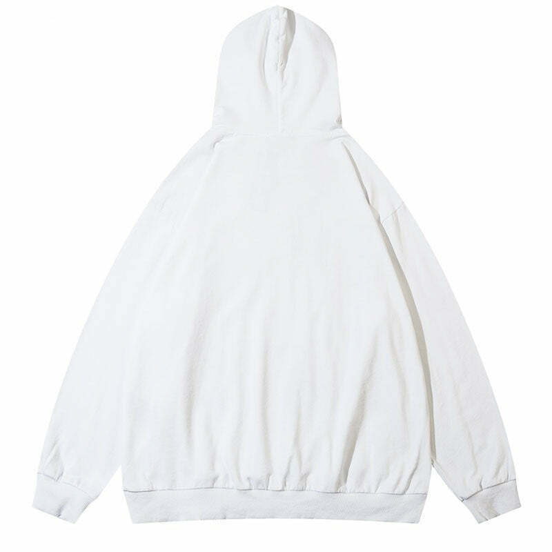 Coquette Aesthetic Acid Wash Hoodie with Fangs Applique - Y2K Fashion Statement