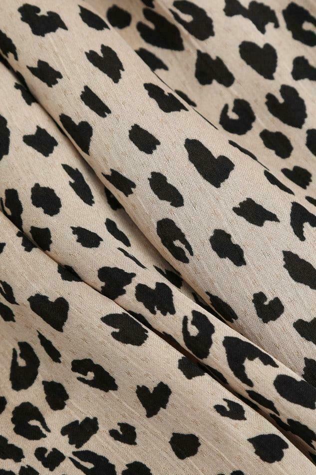 Coquette Aesthetic Animal Spot Print Maxi Dress with Tie Back - Y2K Fashion Statement