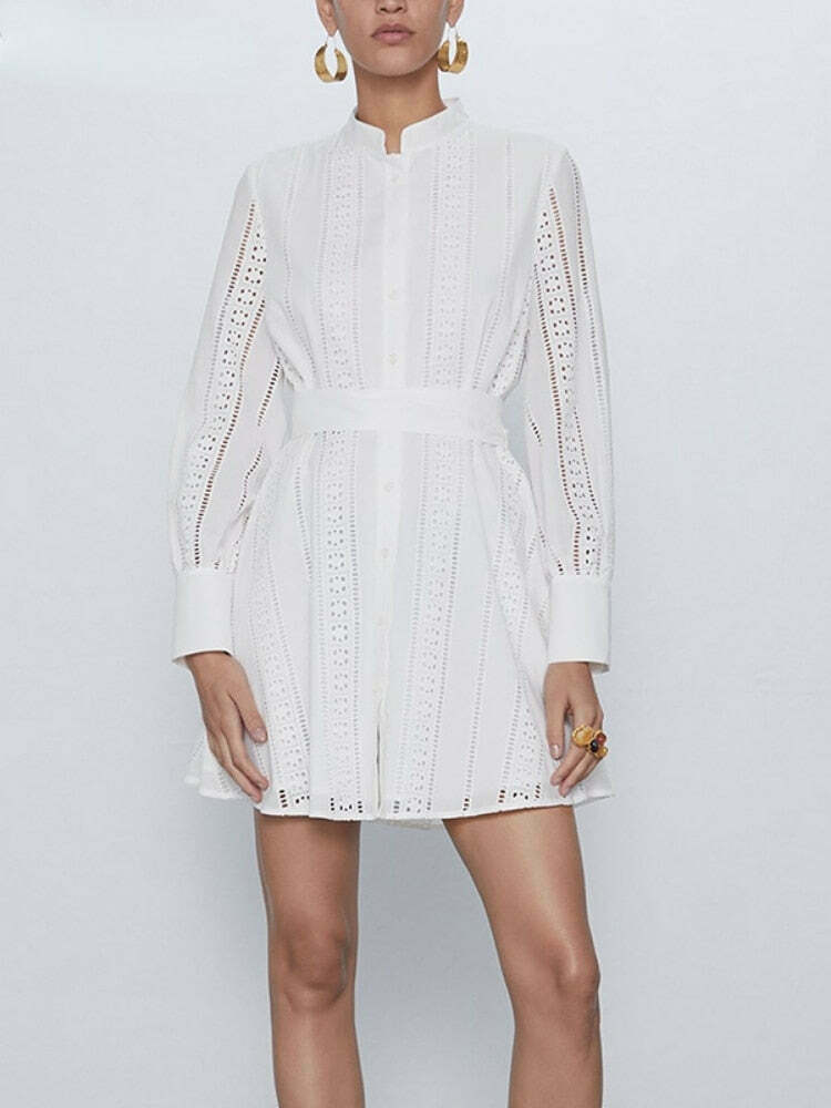 Coquette Aesthetic Ansel Lace Mini Dress - Y2K Fashion Statement for Women