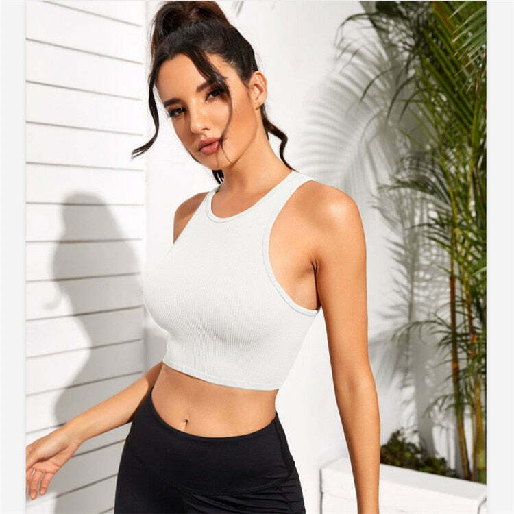 Coquette Aesthetic Arlo Rib-Knit Tank - Y2K Fashion Top with Grunge Style & Pastel Goth Vibes