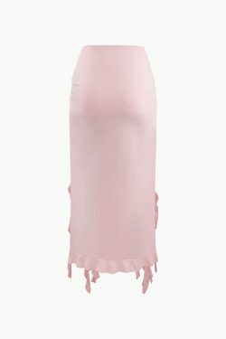 Coquette Aesthetic Asymmetric Tube Top & Ruffle Skirt Set