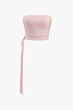 Coquette Aesthetic Asymmetric Tube Top & Ruffle Skirt Set