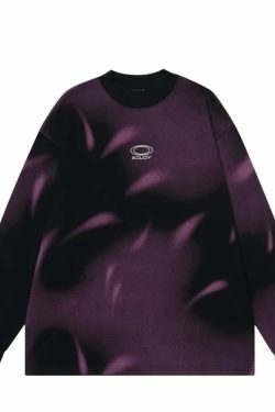 Coquette Aesthetic Aurora Print Long Sleeve Top - Y2K Fashion Women's Clothing'