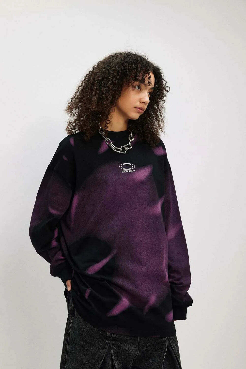 Coquette Aesthetic Aurora Print Long Sleeve Top - Y2K Fashion Women's Clothing'