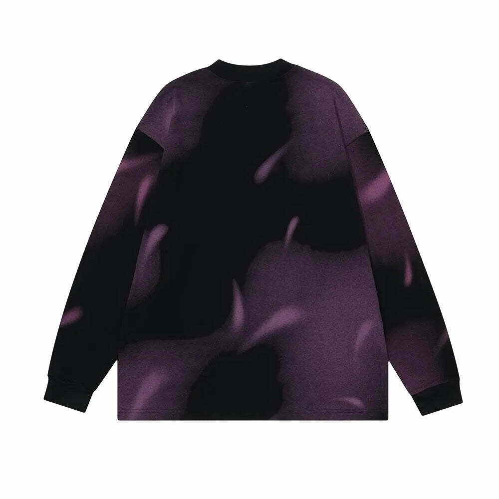 Coquette Aesthetic Aurora Print Long Sleeve Top - Y2K Fashion Women's Clothing'