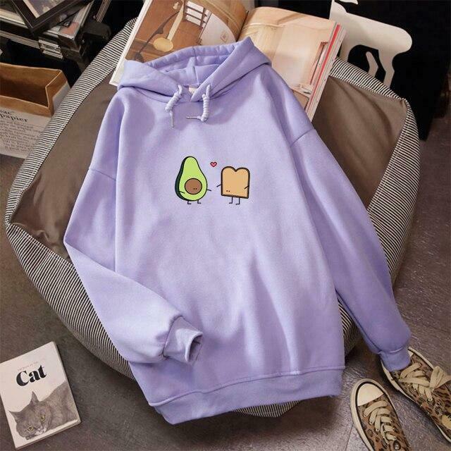 Coquette Aesthetic Avocado Besties Hoodie - Y2K Fashion Women's Cute Tops & Grunge Style Sweatshirt