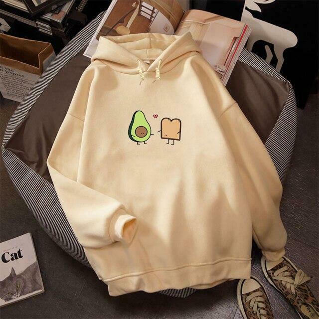 Coquette Aesthetic Avocado Besties Hoodie - Y2K Fashion Women's Cute Tops & Grunge Style Sweatshirt