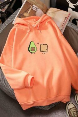 Coquette Aesthetic Avocado Besties Hoodie - Y2K Fashion Women's Cute Tops & Grunge Style Sweatshirt