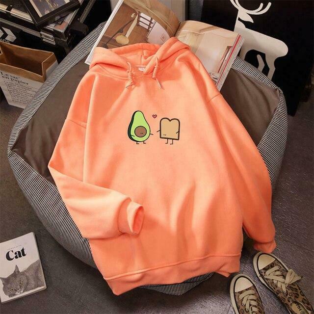 Coquette Aesthetic Avocado Besties Hoodie - Y2K Fashion Women's Cute Tops & Grunge Style Sweatshirt
