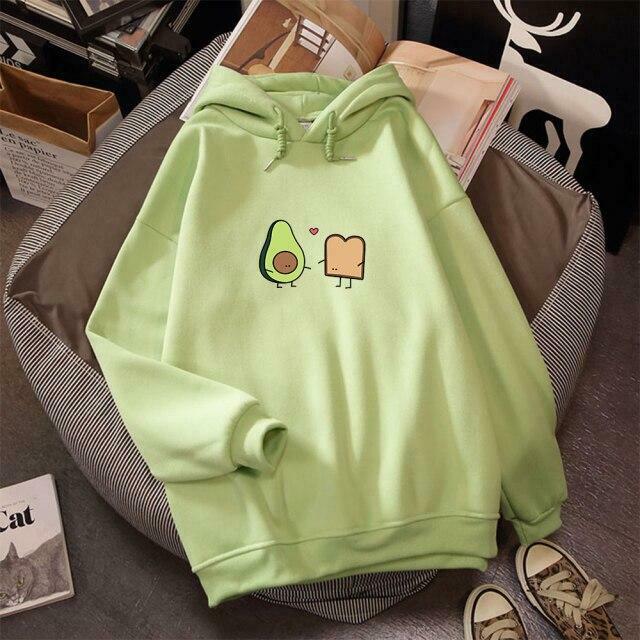 Coquette Aesthetic Avocado Besties Hoodie - Y2K Fashion Women's Cute Tops & Grunge Style Sweatshirt