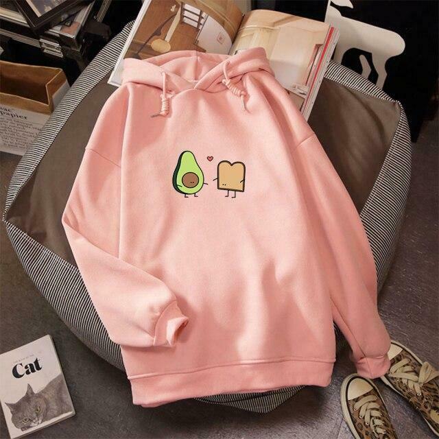 Coquette Aesthetic Avocado Besties Hoodie - Y2K Fashion Women's Cute Tops & Grunge Style Sweatshirt