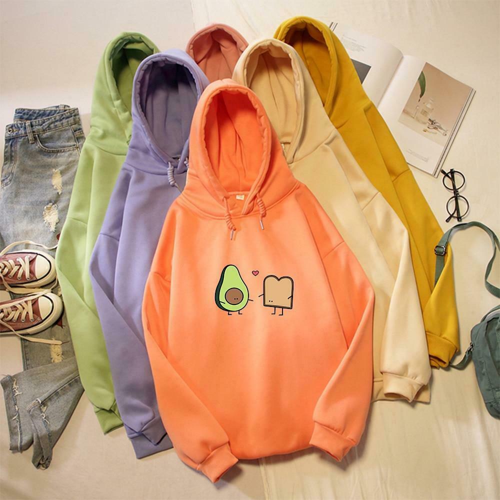 Coquette Aesthetic Avocado Besties Hoodie - Y2K Fashion Women's Cute Tops & Grunge Style Sweatshirt
