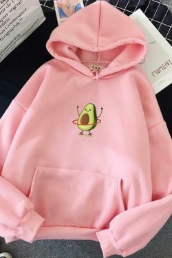 Coquette Aesthetic Avocado Hoodie: Y2K Fashion with Grunge Style, Cute Tops, and Pastel Goth Vibes
