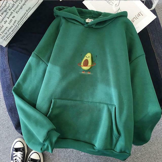 Coquette Aesthetic Avocado Hoodie: Y2K Fashion with Grunge Style, Cute Tops, and Pastel Goth Vibes