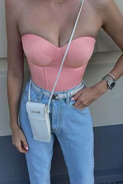 Coquette Aesthetic Backless Corset Top in Y2K Fashion Style