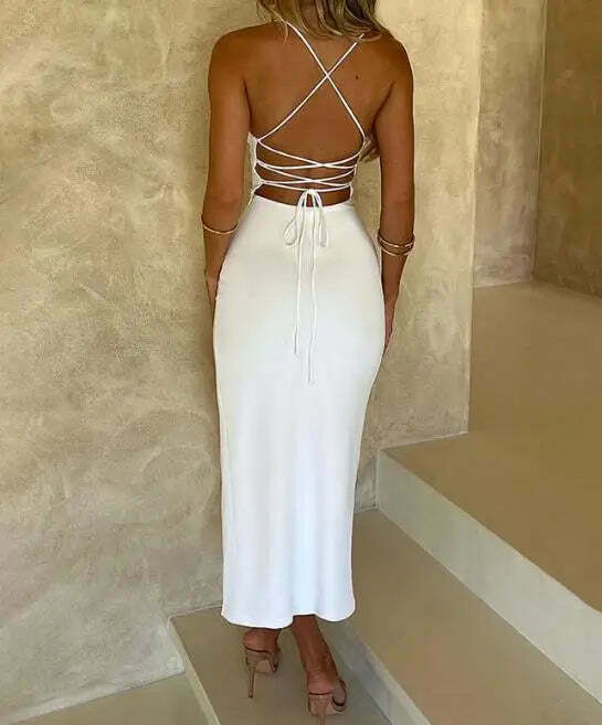 Coquette Aesthetic Backless Dress: Y2K Fashion - Grunge Style, Pastel Goth, Cute Tops, Cargo Skirt