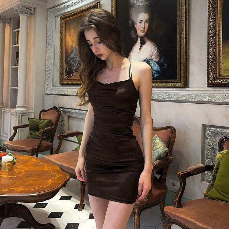 Coquette Aesthetic Backless Mini Dress - Y2K Fashion with Grunge & Pastel Goth Vibes