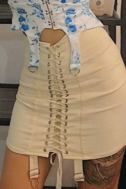 Coquette Aesthetic Bandage Skirt in Lovely Apricot Shade - Y2K Fashion Statement