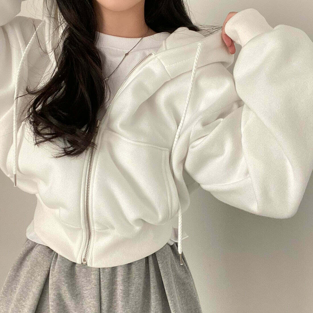 Coquette Aesthetic Bare Midriff Hoodie - Y2K Fashion Grunge Style Cute Tops Pastel Goth