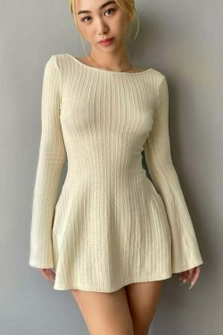 Coquette Aesthetic Bareback Bliss Dress - Y2K Fashion Statement for Women