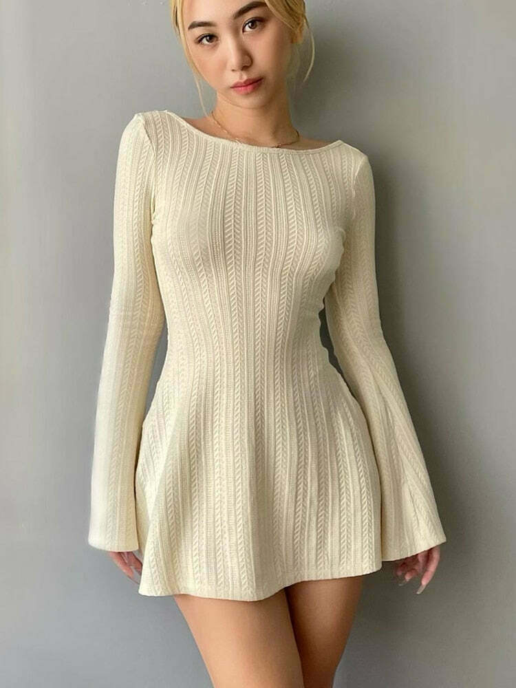 Coquette Aesthetic Bareback Bliss Dress - Y2K Fashion Statement for Women