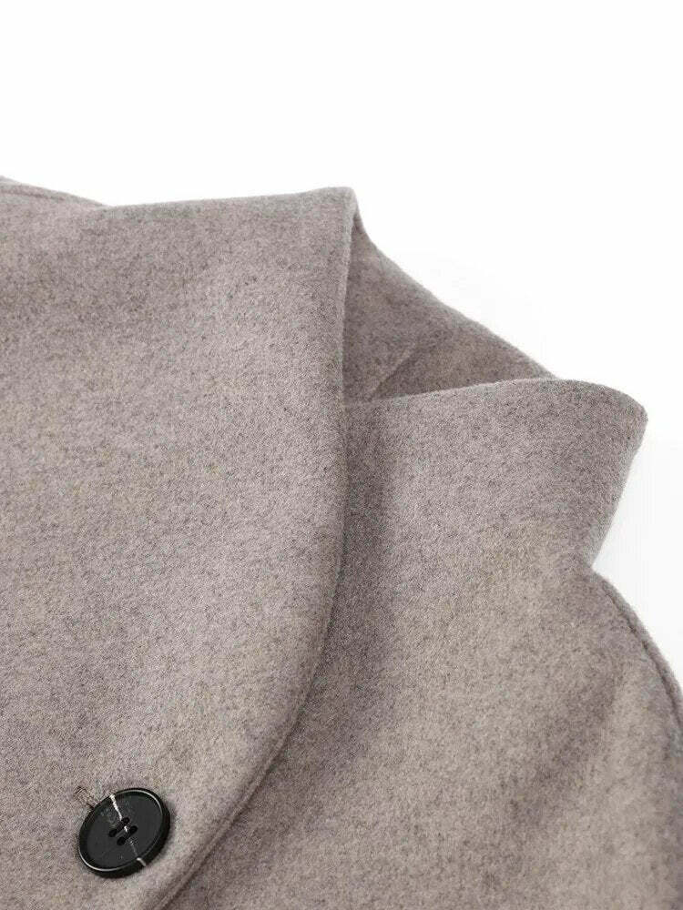 Coquette Aesthetic Benjamin Woolen Trench Coat - Y2K Fashion Statement Piece