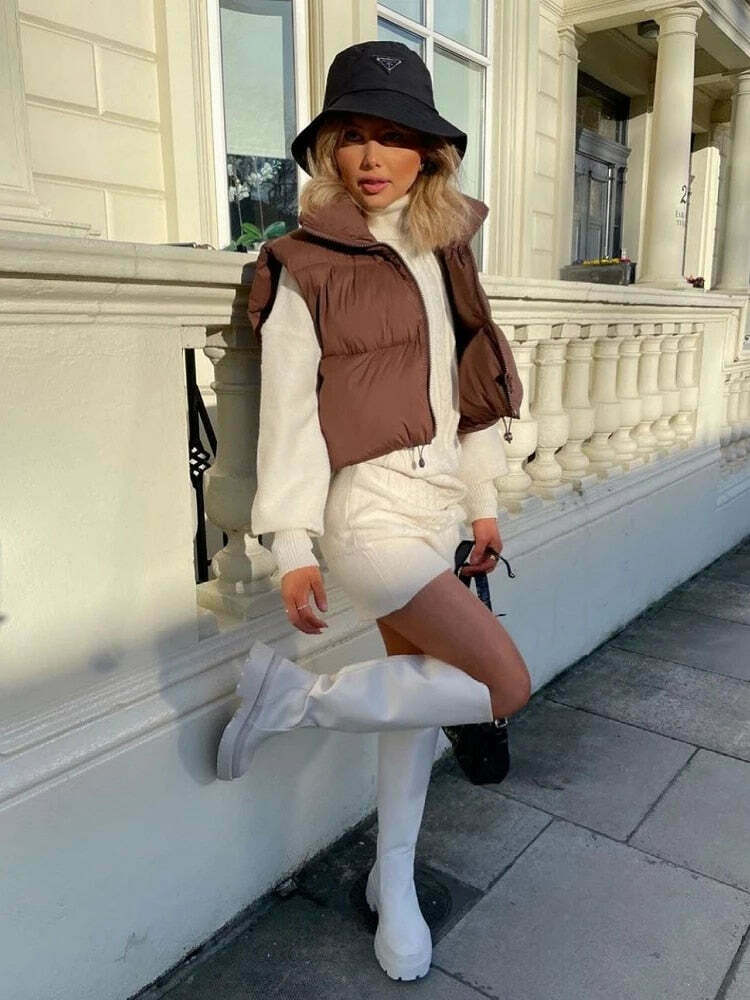 Coquette Aesthetic Beryl Puffer Jacket - Y2K Fashion for Women: Grunge Style, Pastel Goth, and More