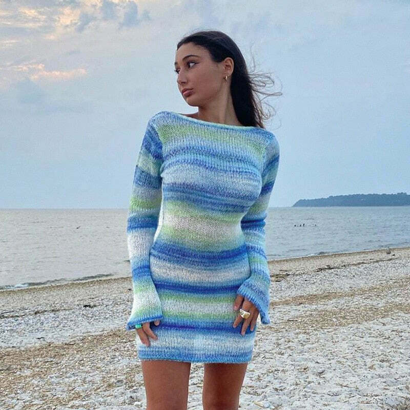 Coquette Aesthetic Betty Backless Knitted Dress - Y2K Fashion Statement for Women