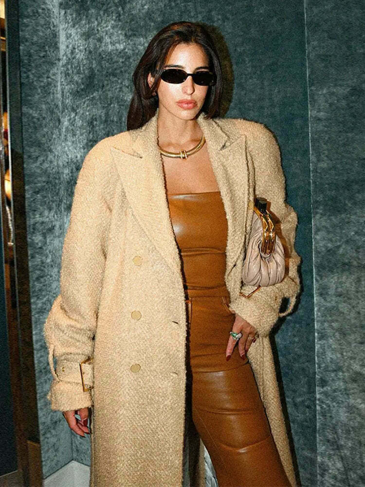Coquette Aesthetic Blossom Breeze Apricot Coat - Y2K Fashion Women's Outerwear