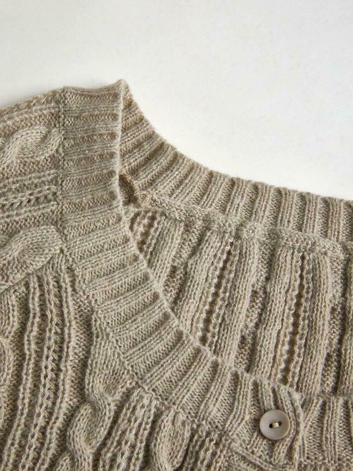 Coquette Aesthetic Cable Knit Top: Y2K Fashion with Grunge & Pastel Goth Vibes