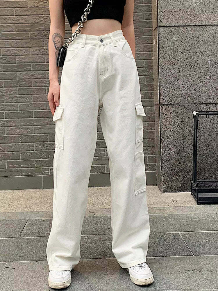 Coquette Aesthetic Cargo Skirt - Y2K Fashion High Waisted Trousers