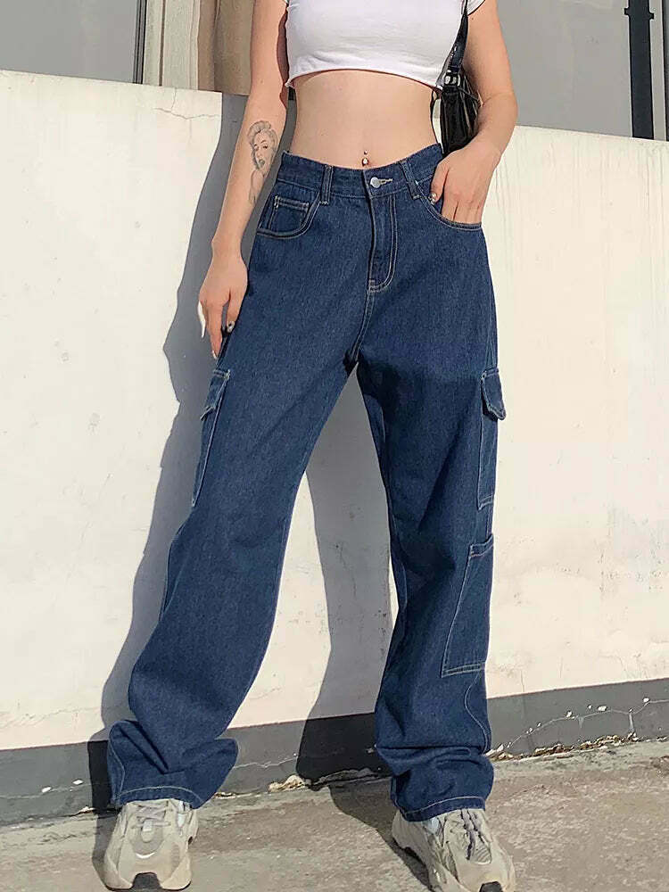 Coquette Aesthetic Cargo Skirt - Y2K Fashion High Waisted Trousers