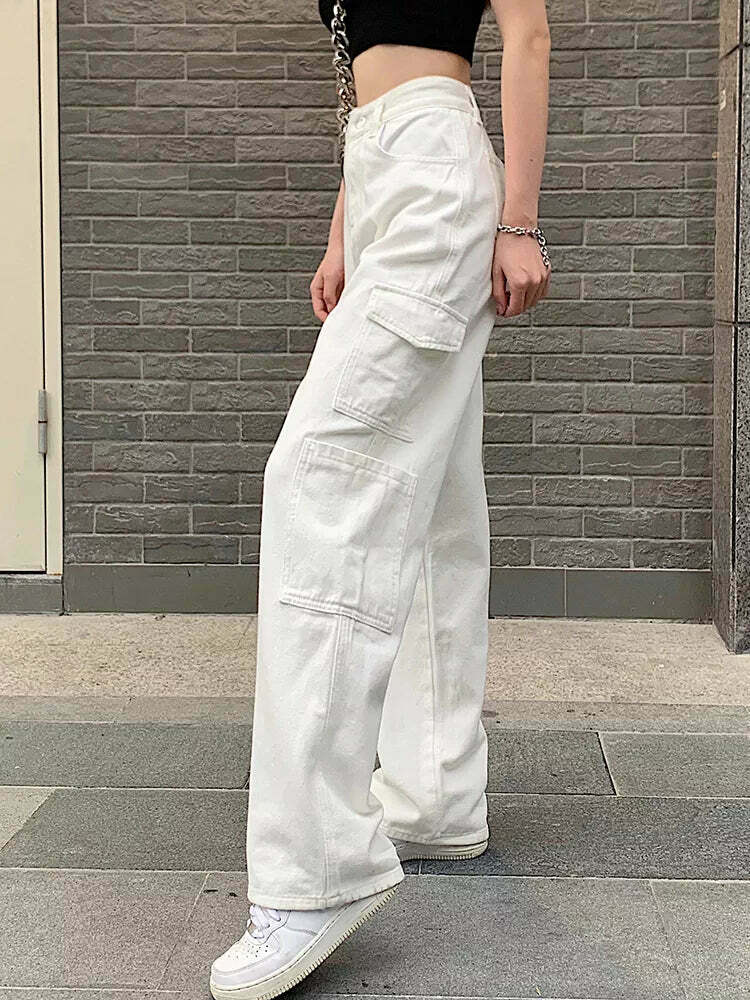 Coquette Aesthetic Cargo Skirt - Y2K Fashion High Waisted Trousers