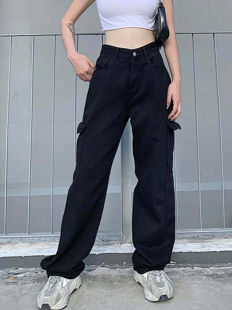 Coquette Aesthetic Cargo Skirt - Y2K Fashion High Waisted Trousers