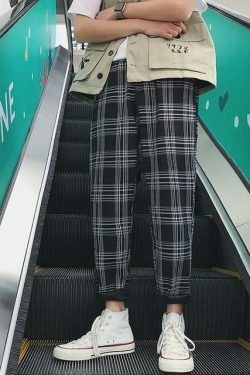 Coquette Aesthetic Cargo Skirt: Y2K Fashion Grunge Style with Relaxed Plaid Pants