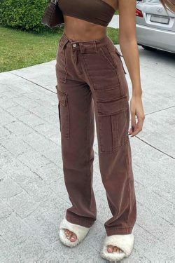 Coquette Aesthetic Cargo Skirt: Y2K Style Grunge Fashion for Women - Mid Rise Cargo Jeans