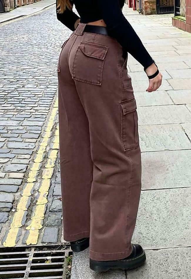 Coquette Aesthetic Cargo Skirt: Y2K Style Grunge Fashion for Women - Mid Rise Cargo Jeans
