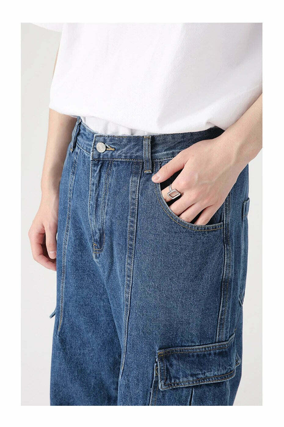 Coquette Aesthetic Cargo Skirt: Y2K Style Grunge Fashion with Loose Fit Cargo Jeans
