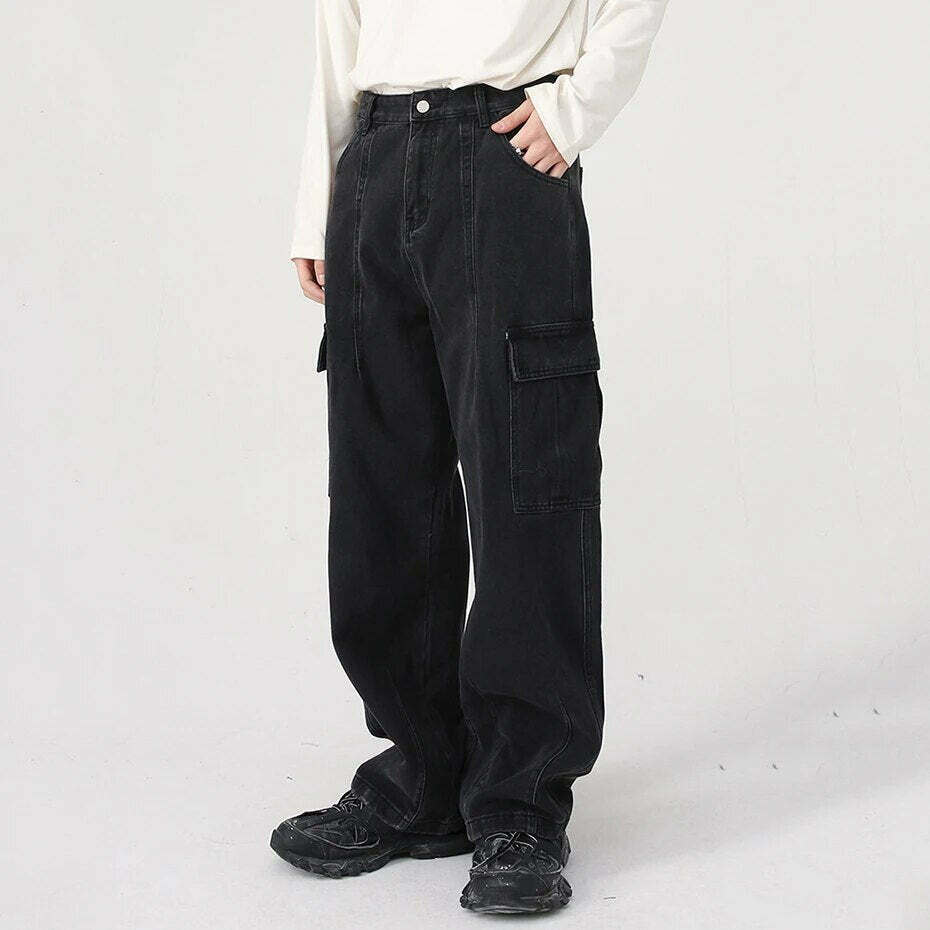 Coquette Aesthetic Cargo Skirt: Y2K Style Grunge Fashion with Loose Fit Cargo Jeans
