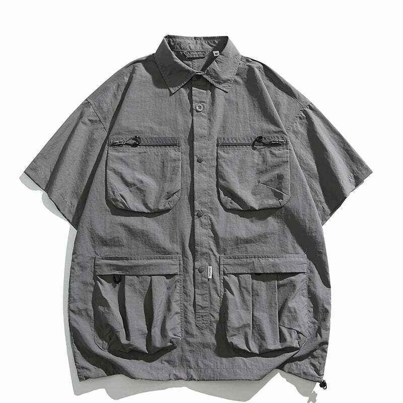 Coquette Aesthetic Cargo Skirt: Y2K Style Grunge Fashion Women's Short Sleeve Shirt