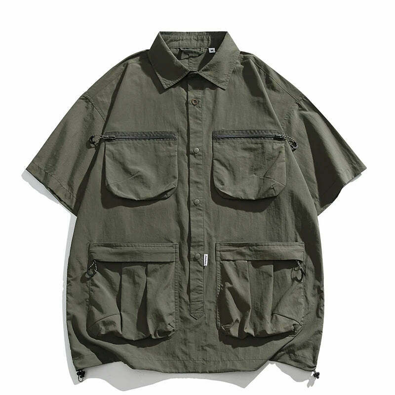 Coquette Aesthetic Cargo Skirt: Y2K Style Grunge Fashion Women's Short Sleeve Shirt