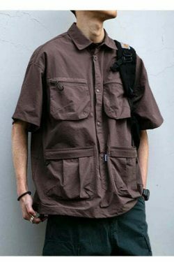 Coquette Aesthetic Cargo Skirt: Y2K Style Grunge Fashion Women's Short Sleeve Shirt